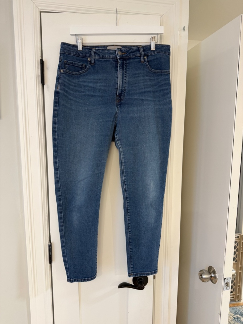 EVERLANE‎ Curvy High-Rise Skinny Crop Blue Jeans Size 34